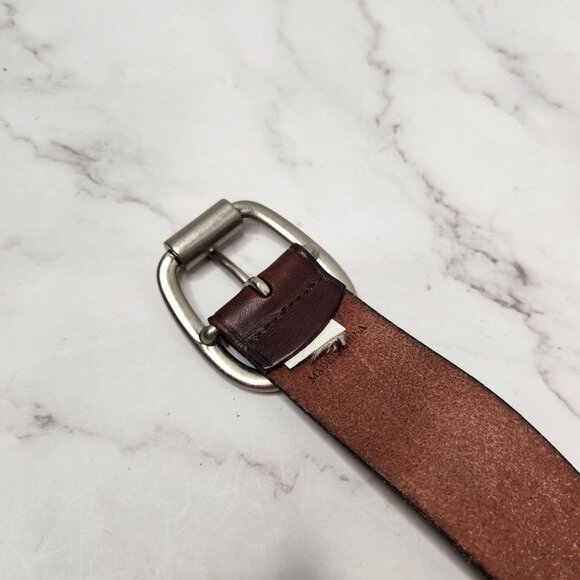 Fossil Brown Leather Belt Western Distressed Cowgirl Rodeo Silver Hardwear M - Picture 8 of 8